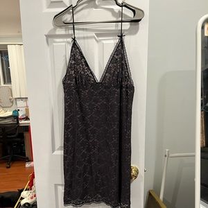 black lace slip